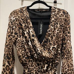 BRAND NEW Boohoo leopard dress